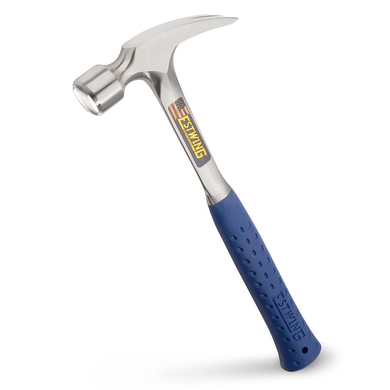 ESTWING Framing Hammer - 22 oz Straight Rip Claw with Smooth Face & Shock Reduction Grip - E3-22SR - Image 1